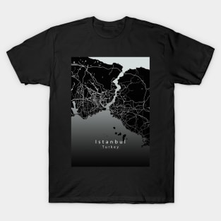 Istanbul Turkey City Map dark T-Shirt